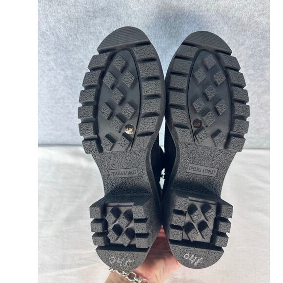 EUC Chelsea & Violet Women's sz 8.5 Lottie Black Suede Platform Chelsea Boots - Picture 8 of 11